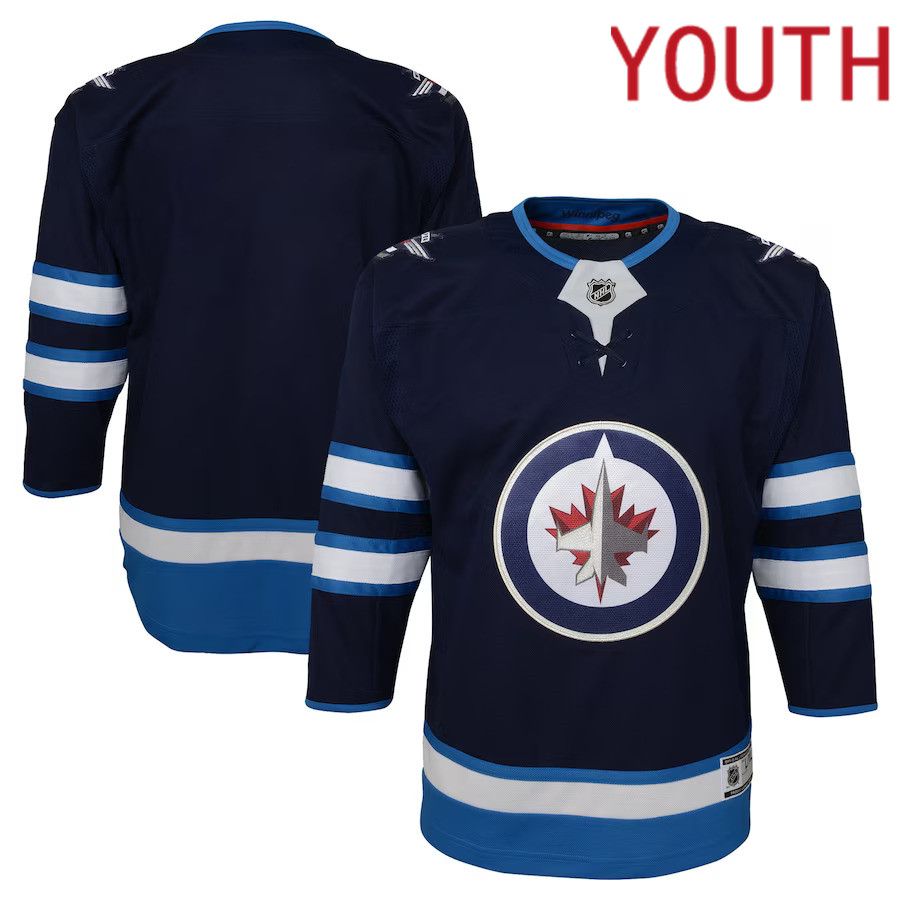 Youth Winnipeg Jets Navy Home Premier NHL Jersey->women nhl jersey->Women Jersey
